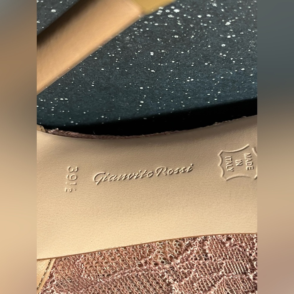 GIANVITO ROSSI - Nude Lace peep toe stiletto heels  size 9 1/2 - Picture 7 of 7